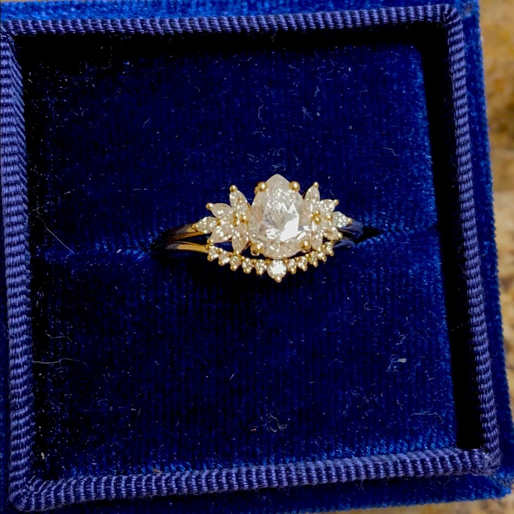 Moissanite & Diamond 14k Gold Bridal Set